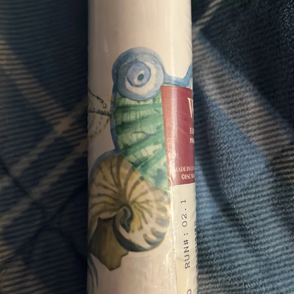NIP! Set of 5 Waverly Fine Wallpaper Coverings. Seashell Border. 5 yards each